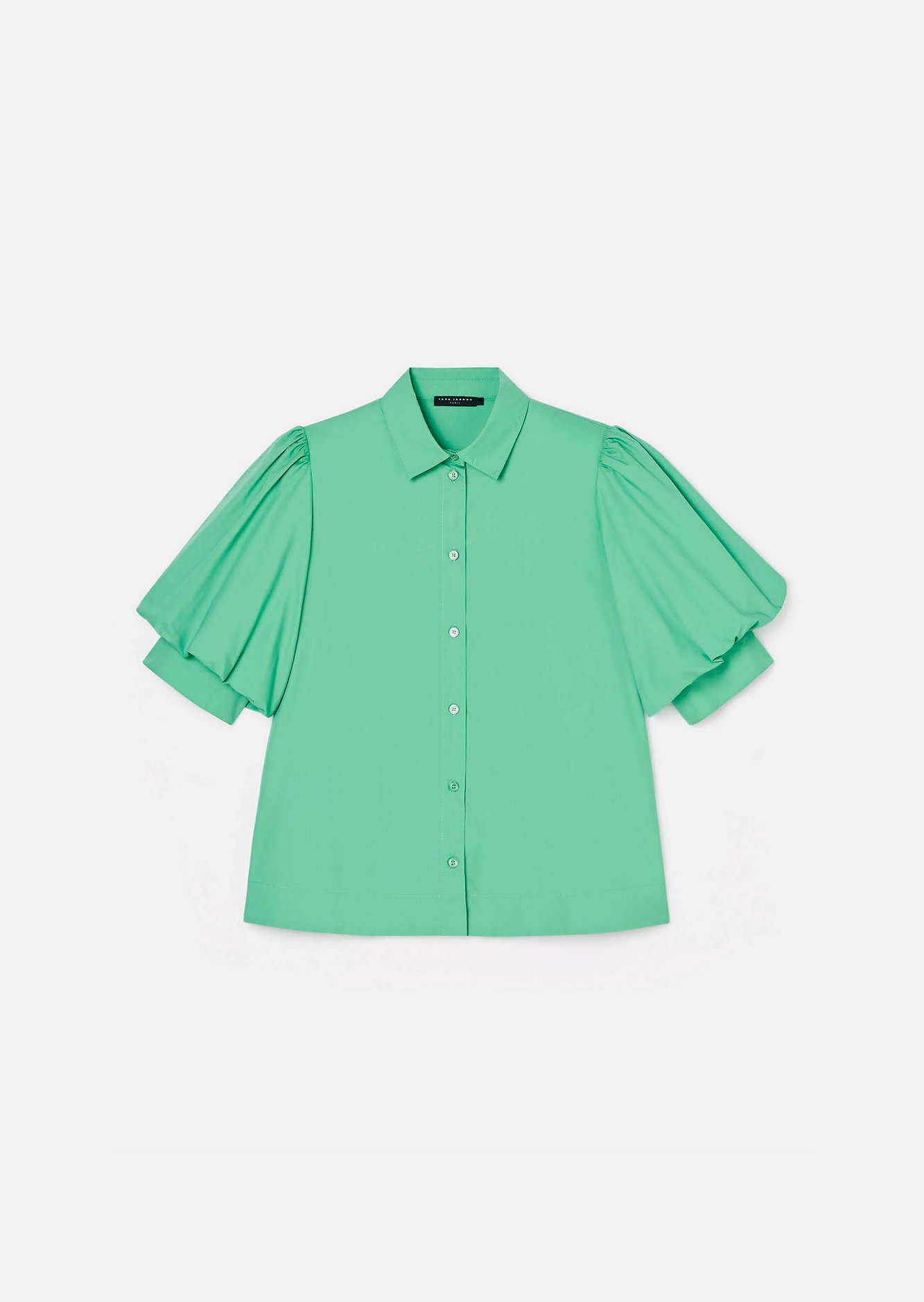 Chemise verte en popeline Calypso Tara Jarmon seconde main photo 1