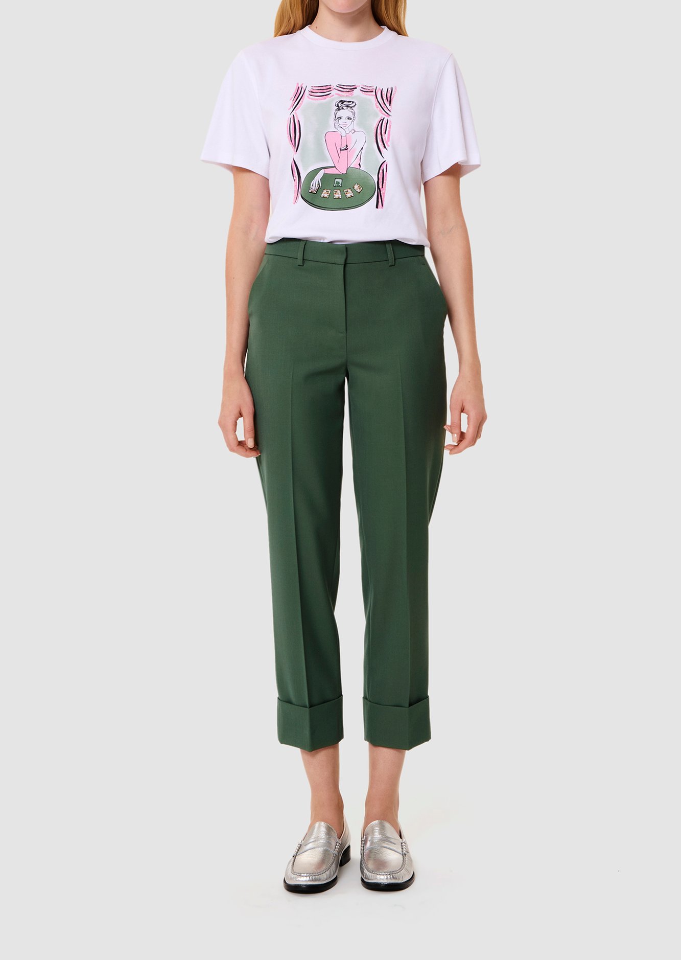 Pantalon vert en laine tailleur Philippa Tara Jarmon seconde main photo 2