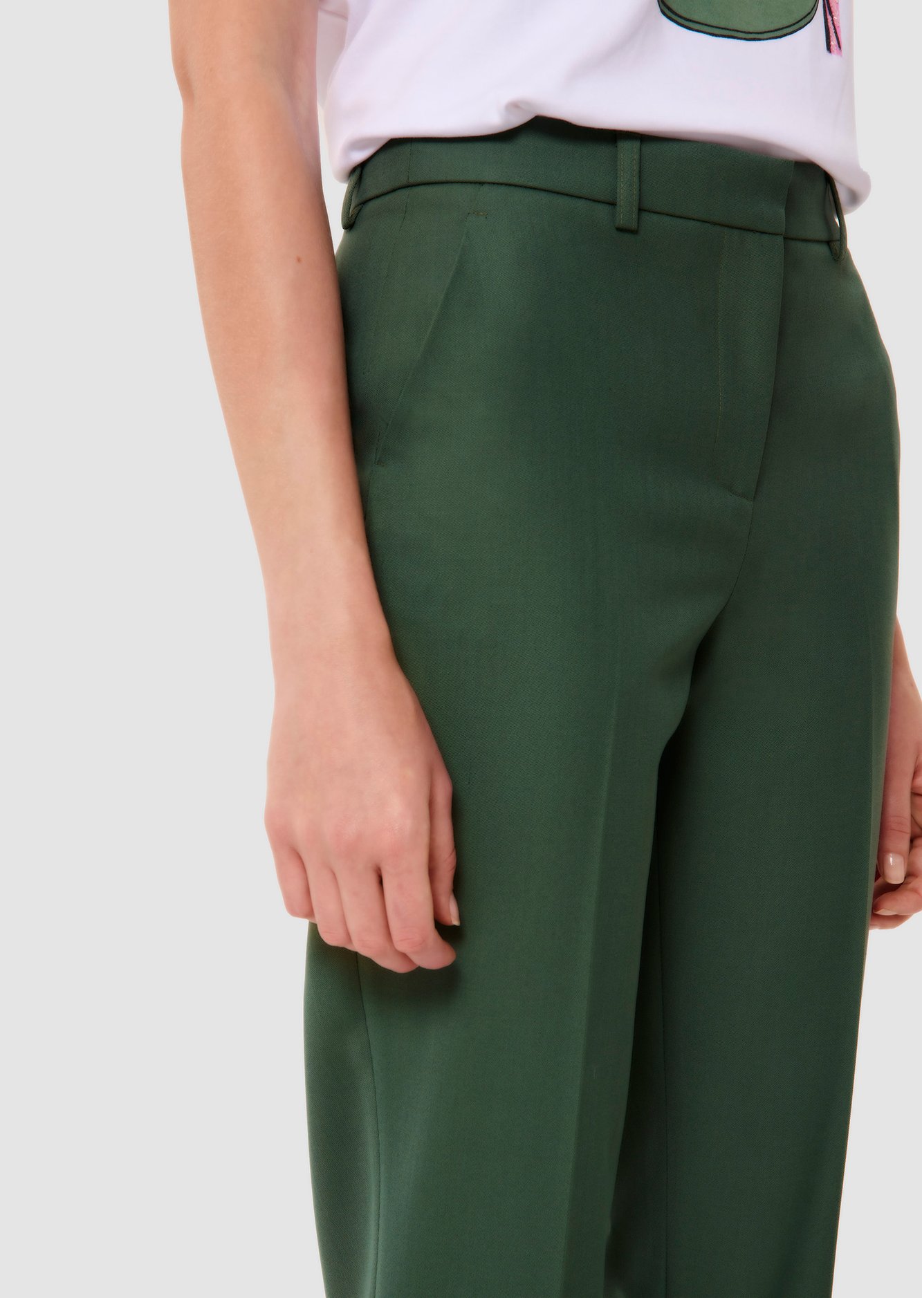 Pantalon vert en laine tailleur Philippa Tara Jarmon seconde main photo 3