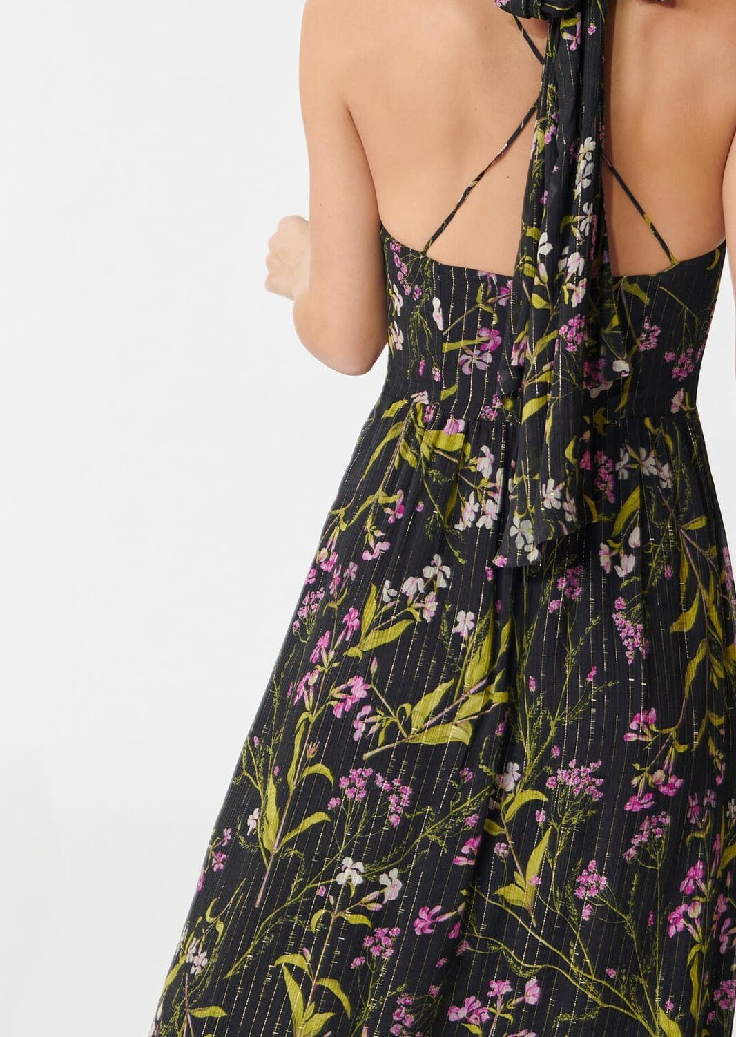 Robe Ragha noire imprimé fleuri en lurex Tara Jarmon seconde main photo 5