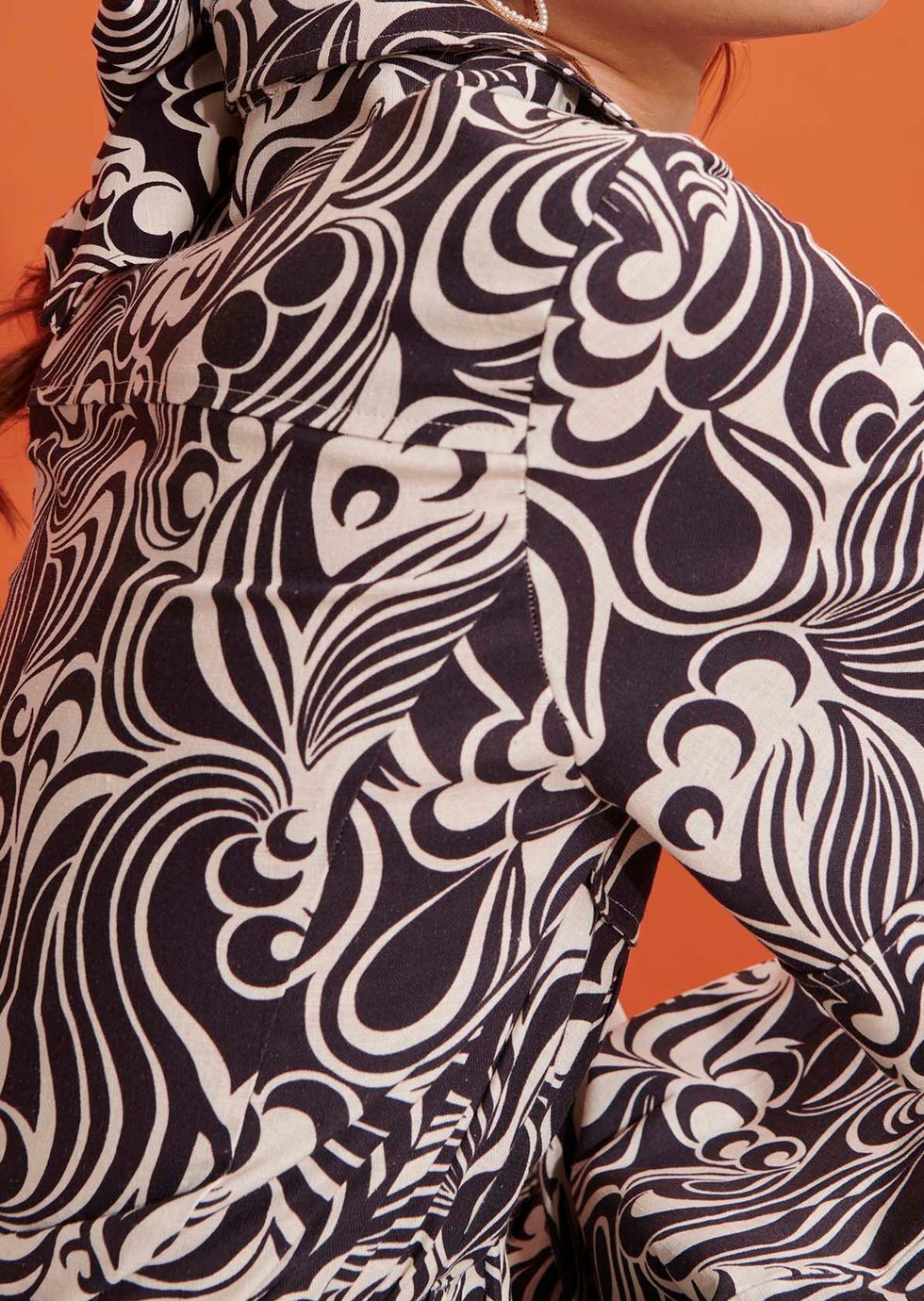 Robe Ryfen écru imprimé psyche en coton Tara Jarmon seconde main photo 4