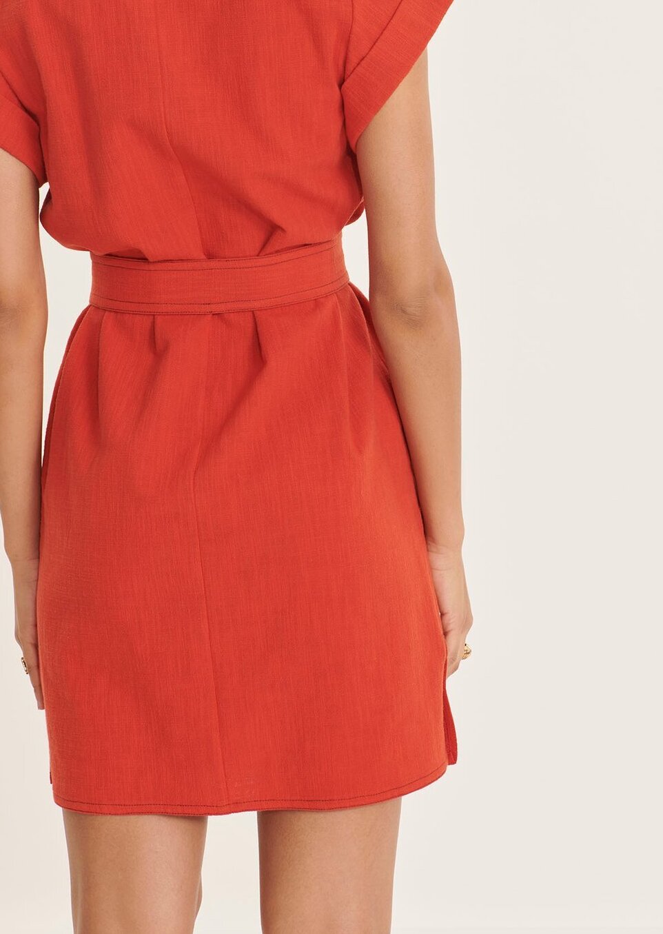 Robe Richelieu rouge en coton Tara Jarmon seconde main photo 6