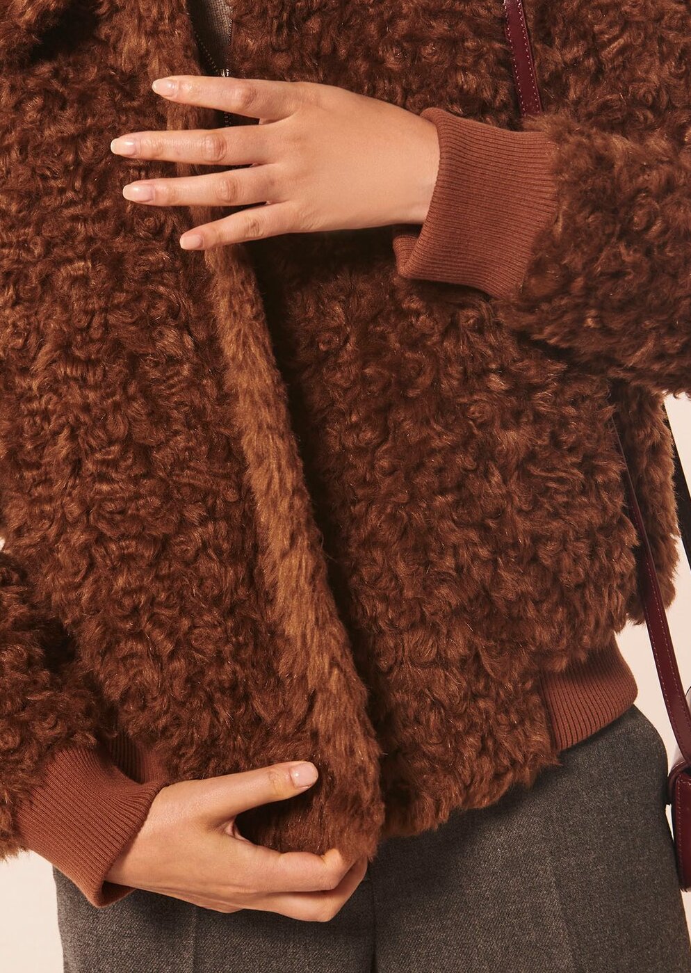 Blouson Bianca marron en fausse fourrure Tara Jarmon seconde main photo 4