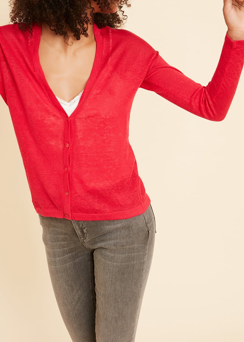 Golumos Gilet Ml Col V Boutonne Oversize Bc Lurex - Golumos Gilet Sud Express seconde main photo 3