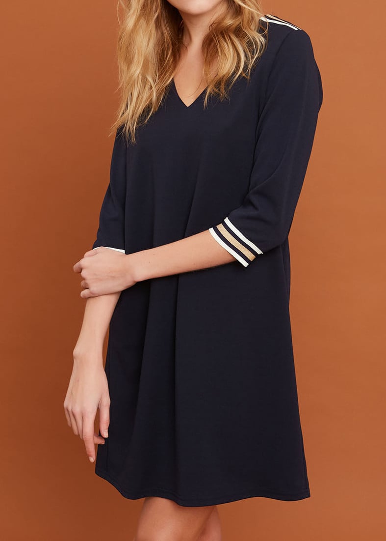 Randem Robe Droite Manches 3/4 Col V Ribs - Randem Robe Sud Express seconde main photo 3