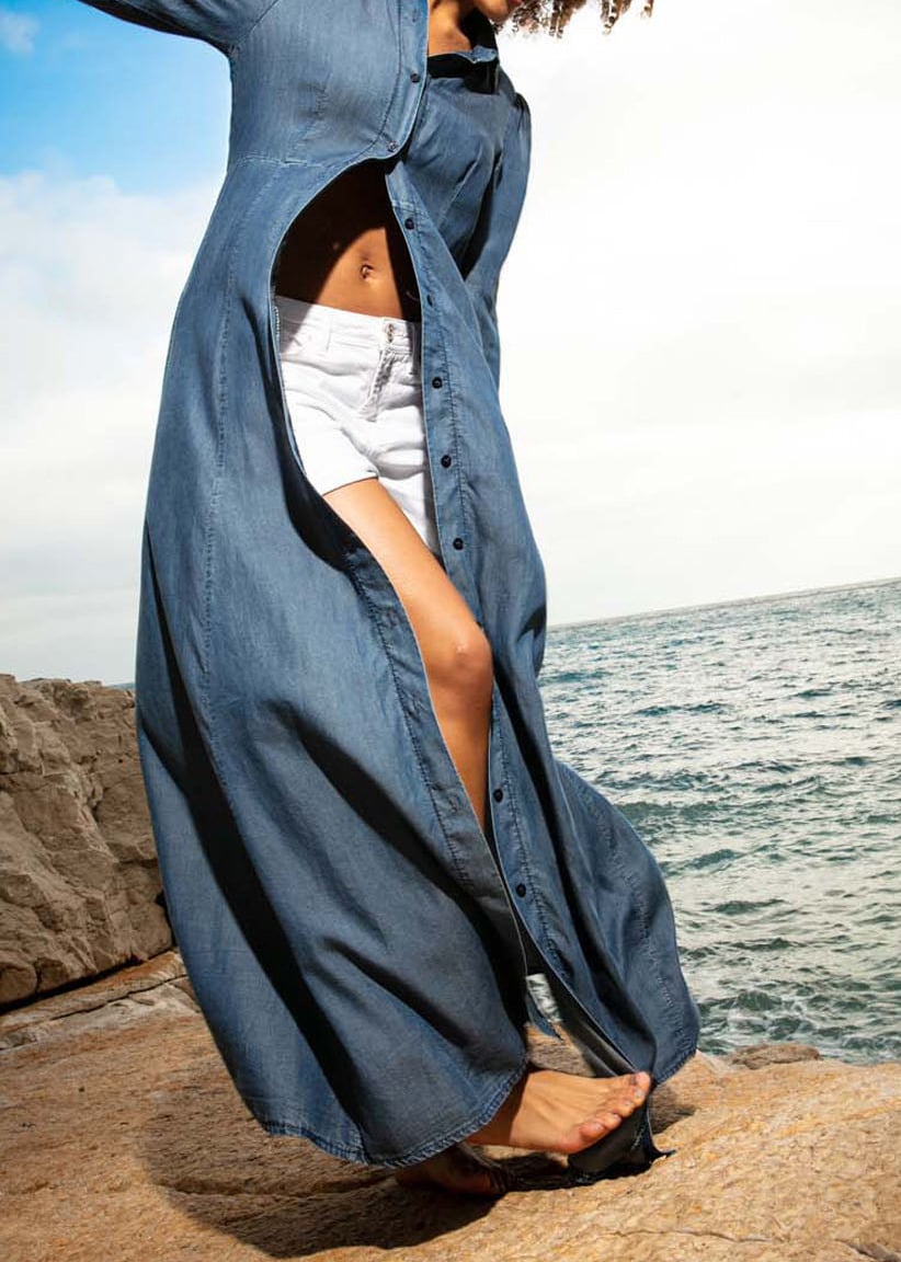 Riley - Robe Chemise Longue En Jean Sud Express seconde main photo 3