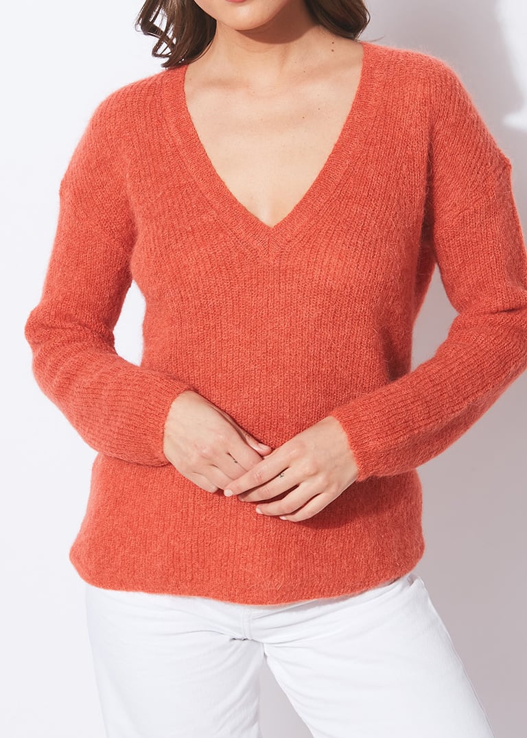 Mannak - Pull En Mohair Manches Longues Et Col V Sud Express seconde main photo 2