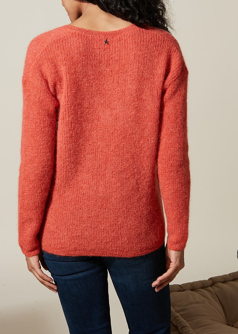 Mannak - Pull En Mohair Manches Longues Et Col V Sud Express seconde main photo 4