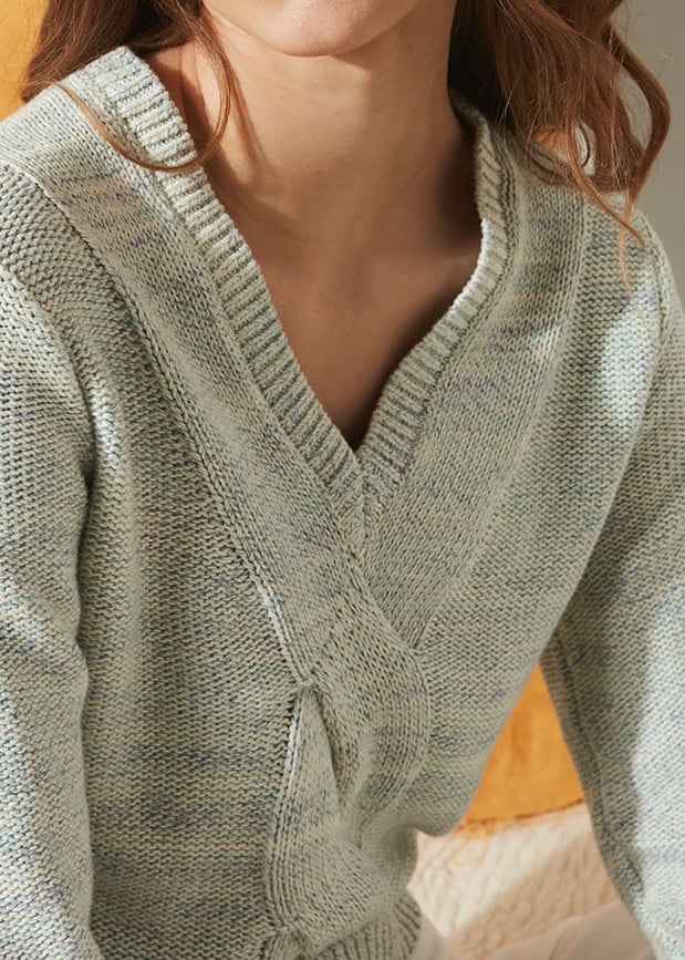 Maglae - Pull Ample Col V Avec Torsade Sud Express seconde main photo 4