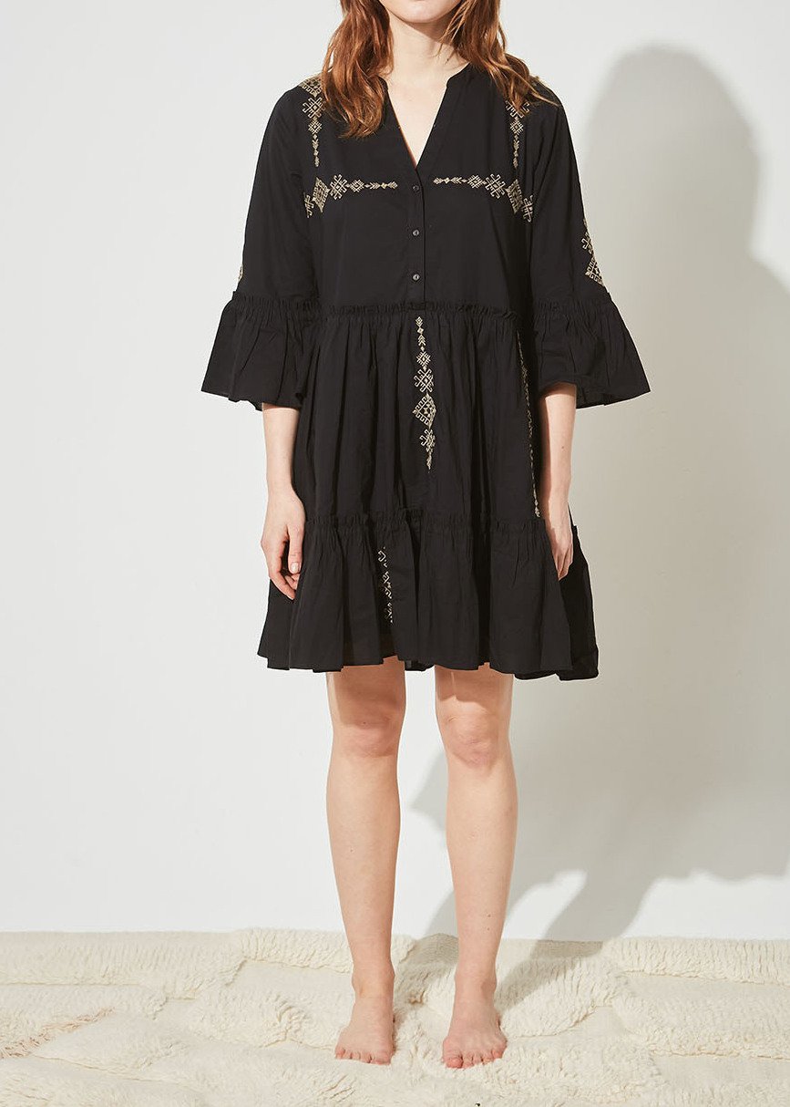 Ramaya - Robe Courte Manches 3/4 À Broderies Sud Express seconde main photo 3