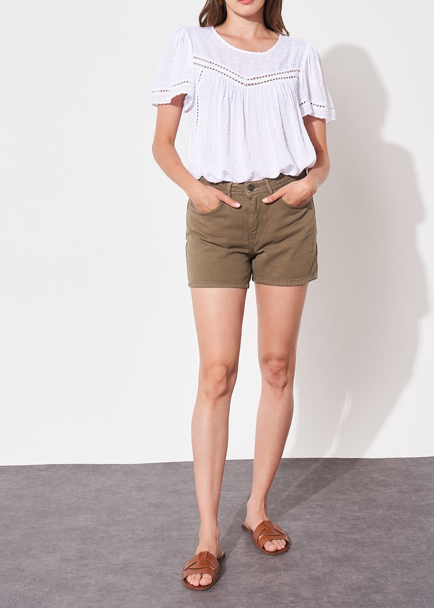 Sic - Short En Coton Cinq Poches Coupe Boyfriend Sud Express seconde main photo 3
