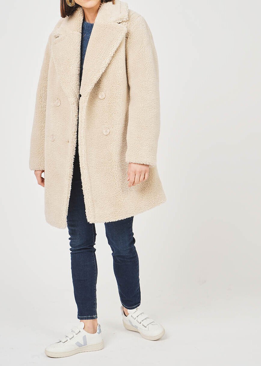 Madiha - Manteau Mi Long En Fausse Fourrure Sud Express seconde main photo 3