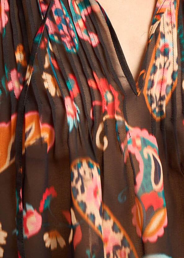 Tashemir - Blouse Imprimée Avec Détails Plissés Sud Express seconde main photo 4