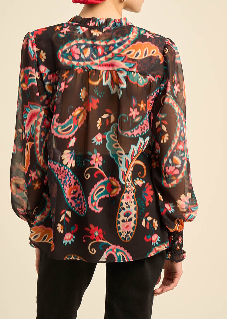 Tashemir - Blouse Imprimée Avec Détails Plissés Sud Express seconde main photo 5