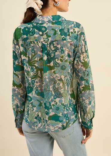 CALYA  -  Chemise imprimé fleuri Sud Express seconde main photo 2