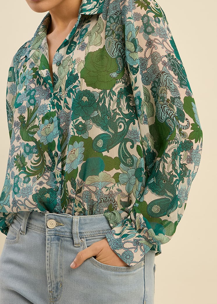 CALYA  -  Chemise imprimé fleuri Sud Express seconde main photo 6