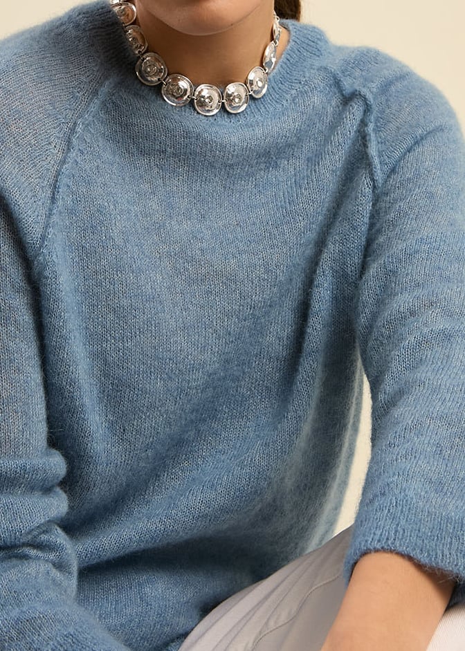 MARTINO  -  Pull col rond oversize en laine et alpaga Sud Express seconde main photo 3