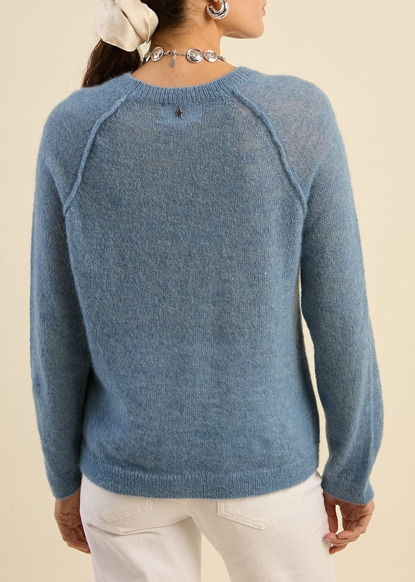 MARTINO  -  Pull col rond oversize en laine et alpaga Sud Express seconde main photo 4