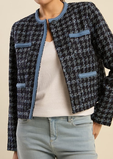 VASSIONALY  -  Veste courte en tweed Sud Express seconde main photo 1