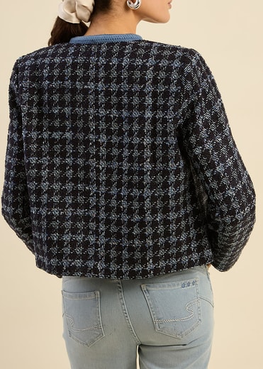 VASSIONALY  -  Veste courte en tweed Sud Express seconde main photo 2