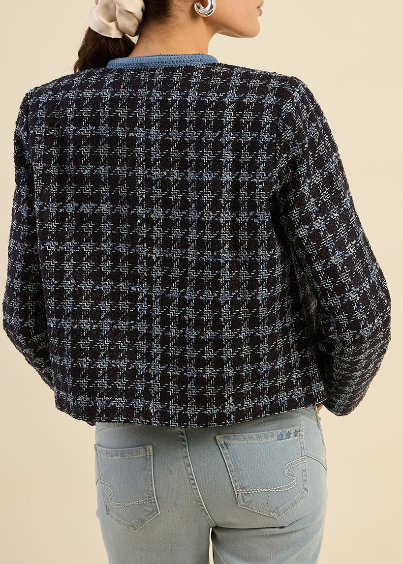 VASSIONALY  -  Veste courte en tweed Sud Express seconde main photo 5