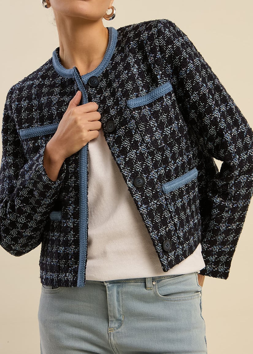 VASSIONALY  -  Veste courte en tweed Sud Express seconde main photo 6