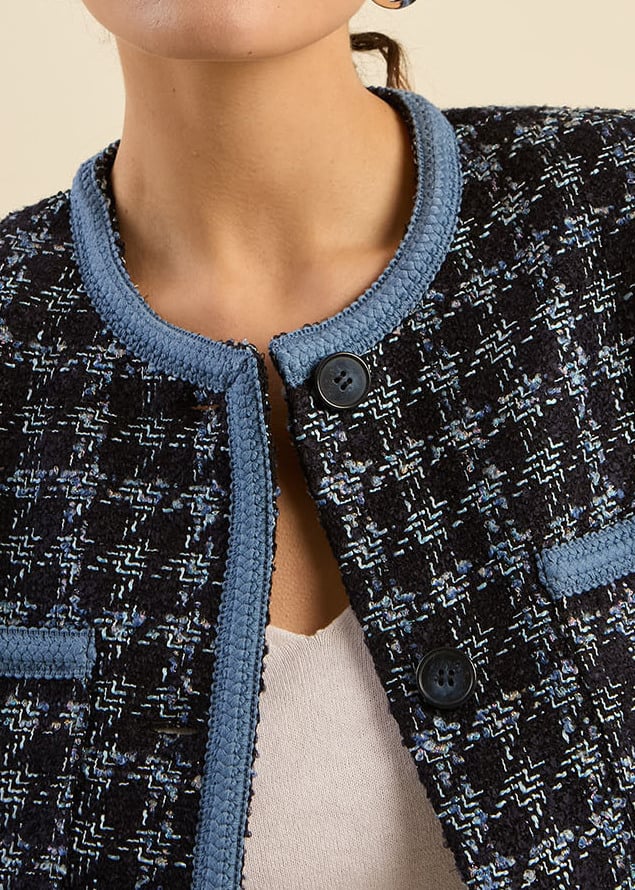 VASSIONALY  -  Veste courte en tweed Sud Express seconde main photo 7