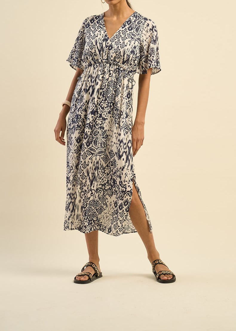 RIZAMA  -  Robe longue imprimée Ikat Sud Express seconde main photo 3