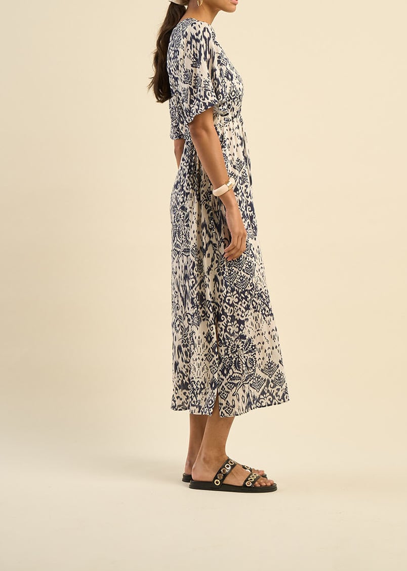 RIZAMA  -  Robe longue imprimée Ikat Sud Express seconde main photo 6