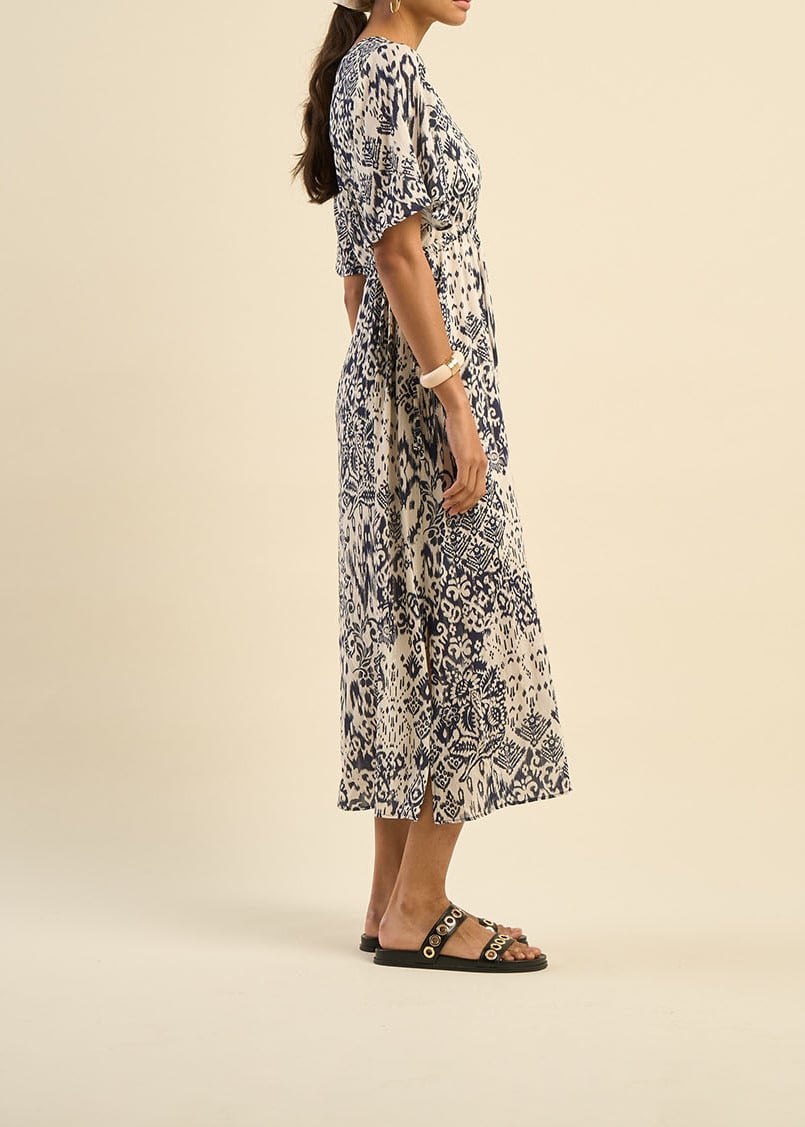 RIZAMA  -  Robe longue imprimée Ikat Sud Express seconde main photo 6