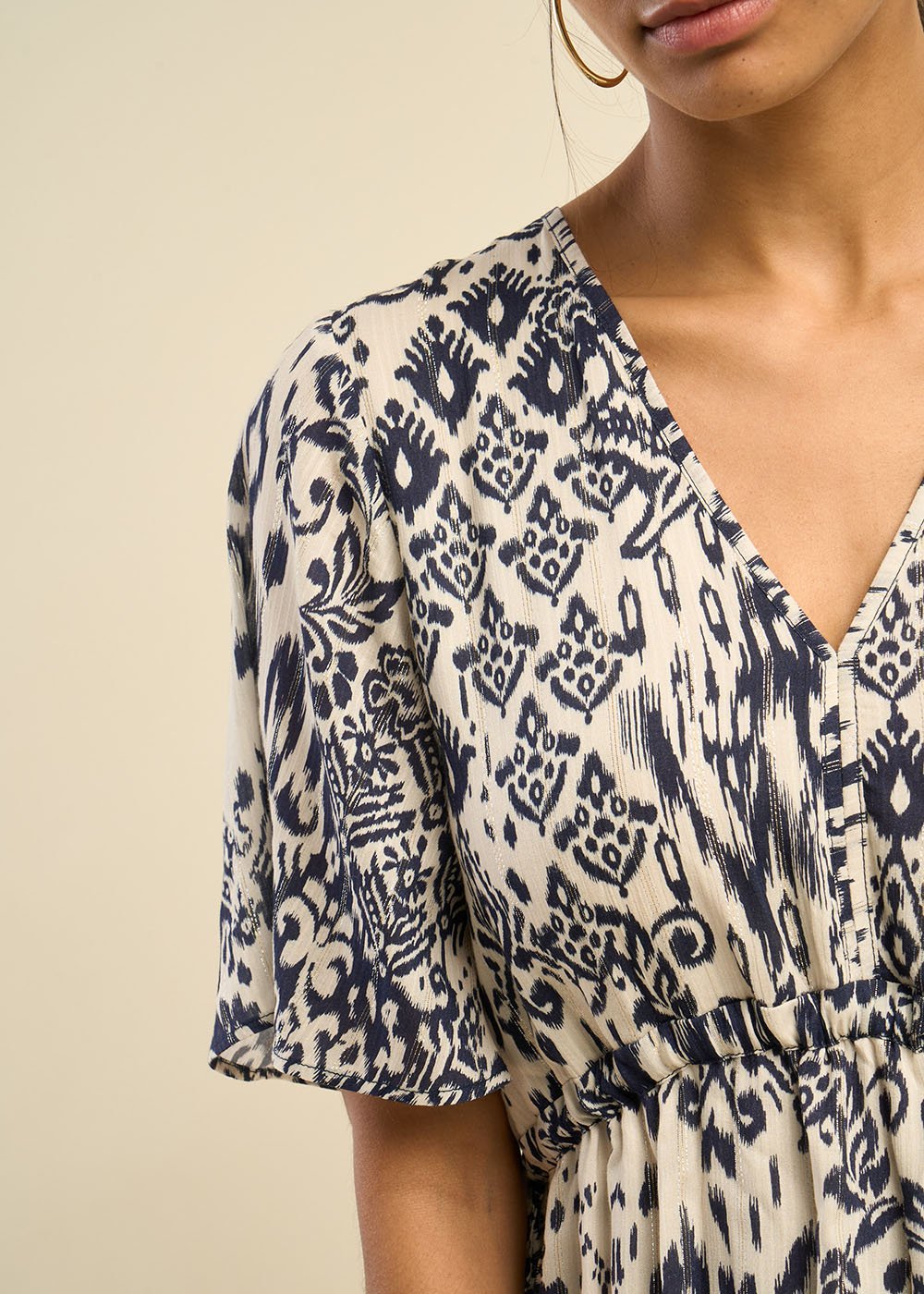 RIZAMA  -  Robe longue imprimée Ikat Sud Express seconde main photo 7