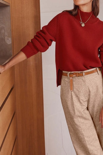 PULL MAËL ROUGE Balzac seconde main photo 2