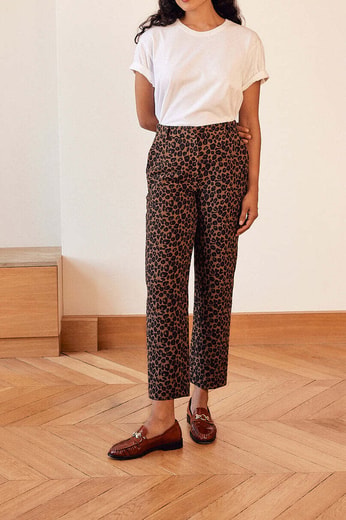 PANTALON CITRONNELLE JACQUARD LÉOPARD Balzac seconde main photo 2