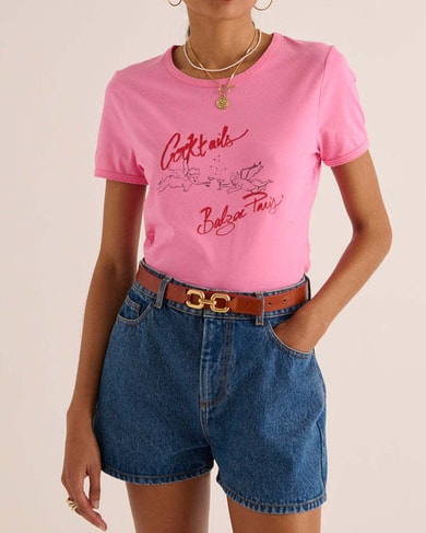 TEE-SHIRT WILLOW ANGELOTS ROSE ET ROUGE Balzac seconde main photo 2