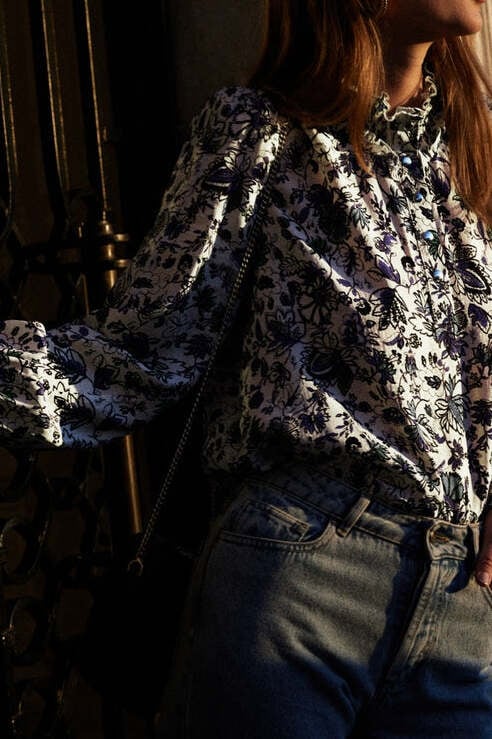 BLOUSE UNE FOIS IMPRIMÉ JARDIN EN FLEURS Balzac seconde main photo 2