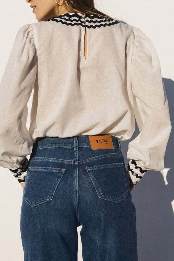 BLOUSE REFLET BLANC NATUREL Balzac seconde main photo 4