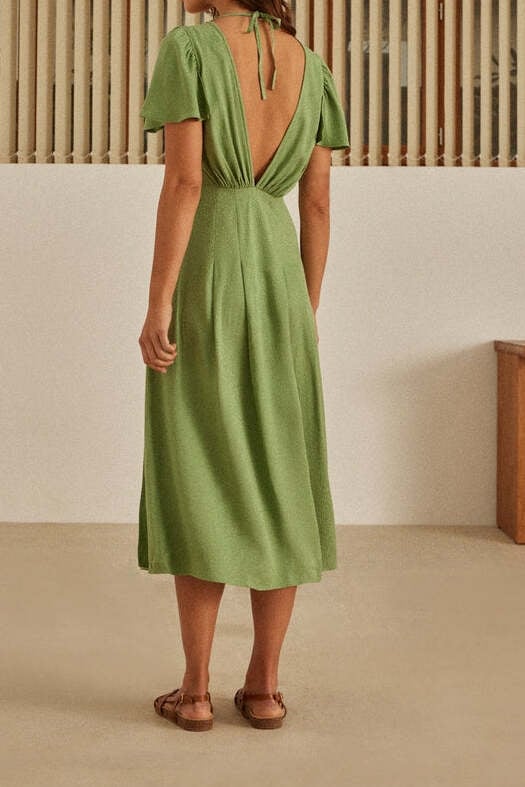 ROBE CORAL VERT SAUGE Balzac seconde main photo 5