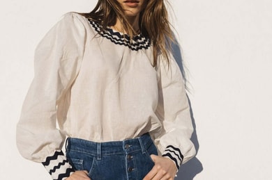 BLOUSE REFLET BLANC NATUREL Balzac seconde main photo 2