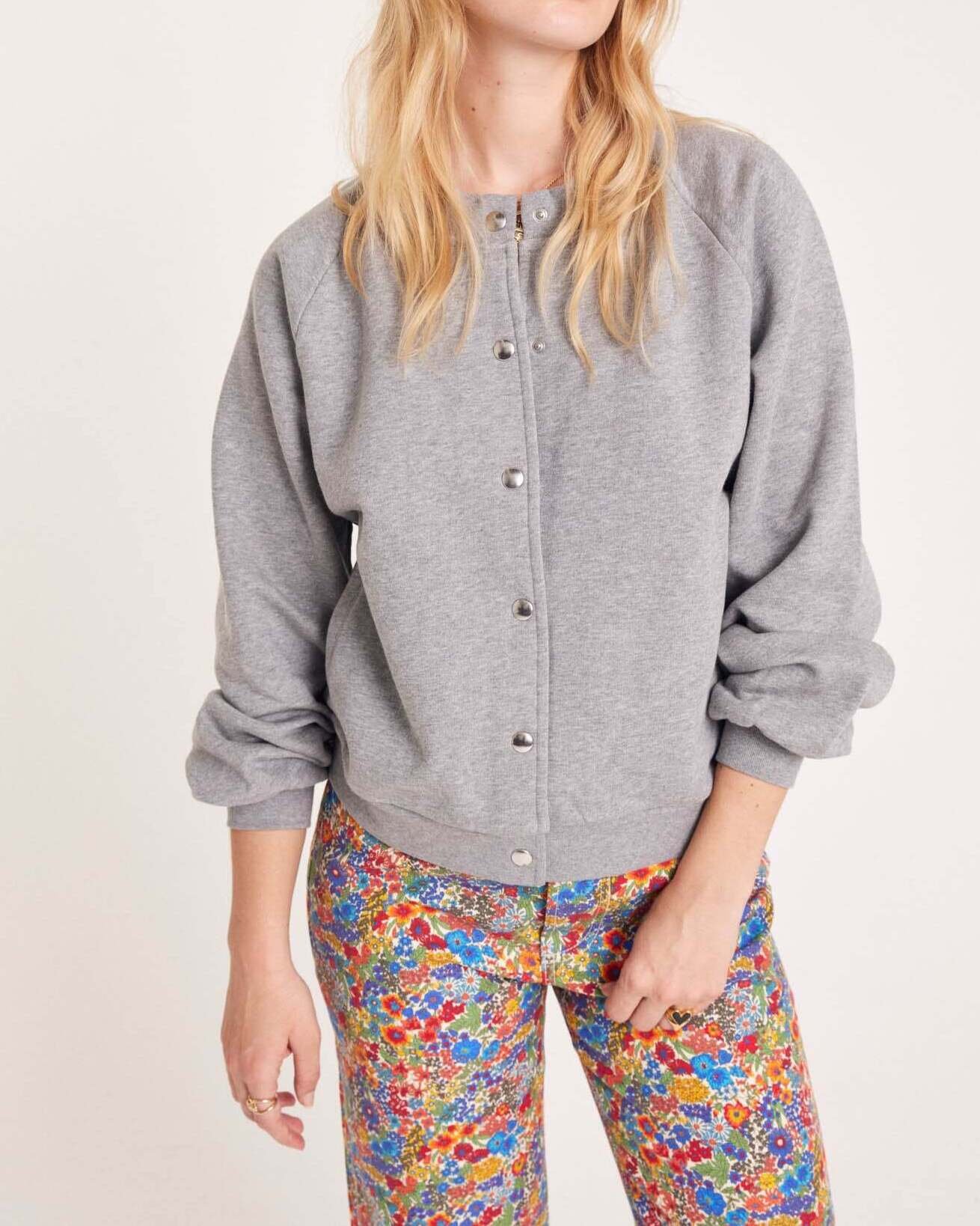 CARDIGAN DOUILLET GRIS CHINÉ Balzac seconde main photo 3