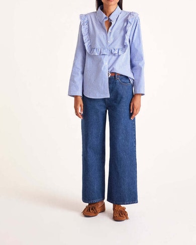 BLOUSE CASSI RAYURES BLEU Balzac seconde main photo 2