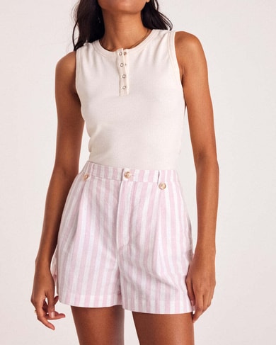 Short Simon rayures rose et blanc Balzac seconde main photo 2