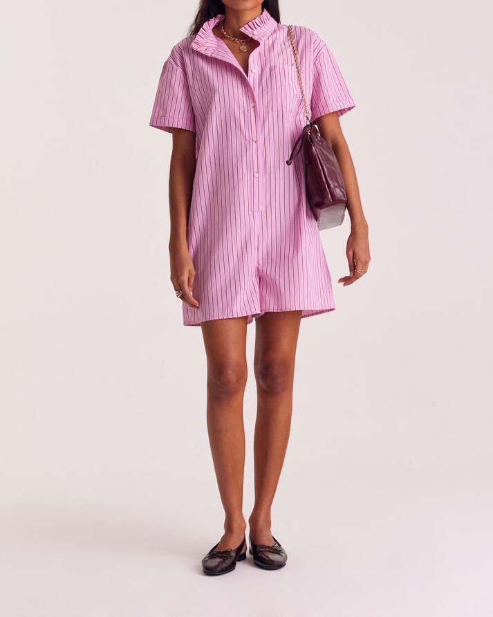 Photo produit Combinaison Safran rayures rose et rouge numéro 1