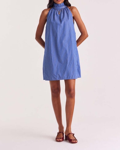 Robe Léonie rayures bleu Balzac seconde main photo 2