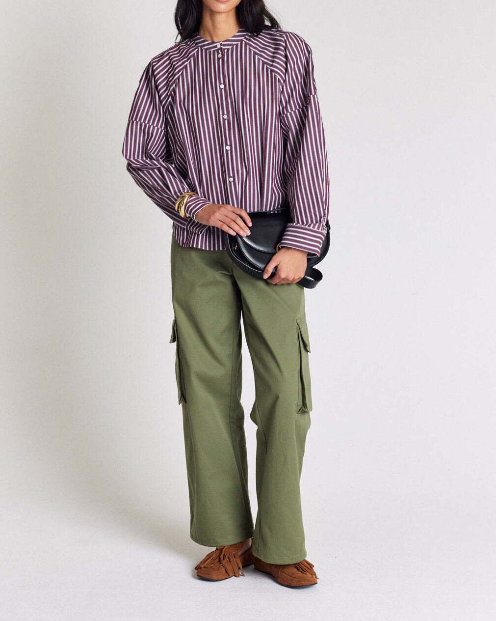 Chemise Josephine rayures prune Balzac seconde main photo 2