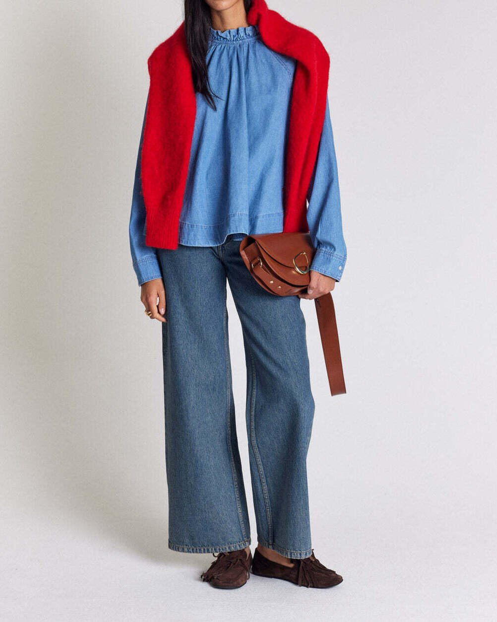 Blouse Zoelie bleu chambray Balzac seconde main photo 3