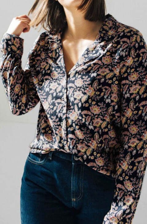 CHEMISE GEORGE INDIENNE MARINE Balzac seconde main photo 3
