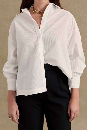 CHEMISE ARTHUS SEERSUCKER BLANC Balzac seconde main photo 2