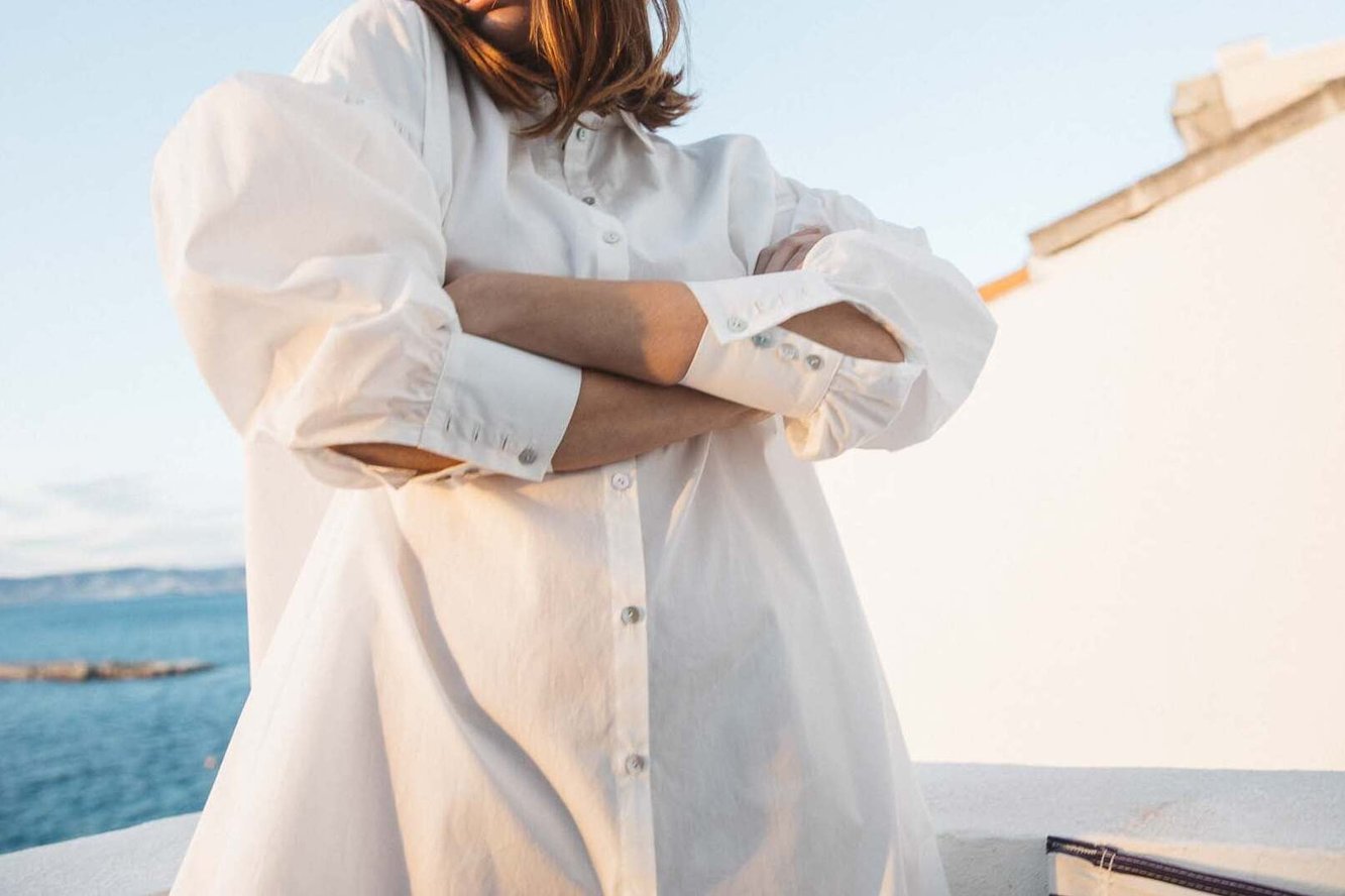 ROBE CHEMISE VOGUER BLANC NATUREL Balzac seconde main photo 5