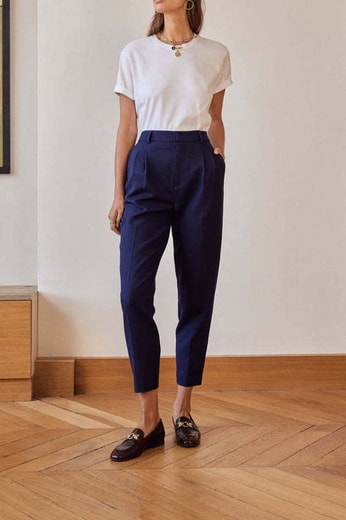 PANTALON ABRAMO BLEU MARINE Balzac seconde main photo 2