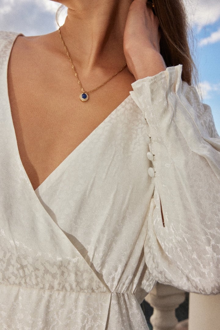 ROBE N°17 JACQUARD BLANC Balzac seconde main photo 4